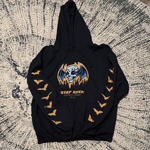 STAY SICK BAT HOODIE Gildan Black Hoodie Bat Graphics